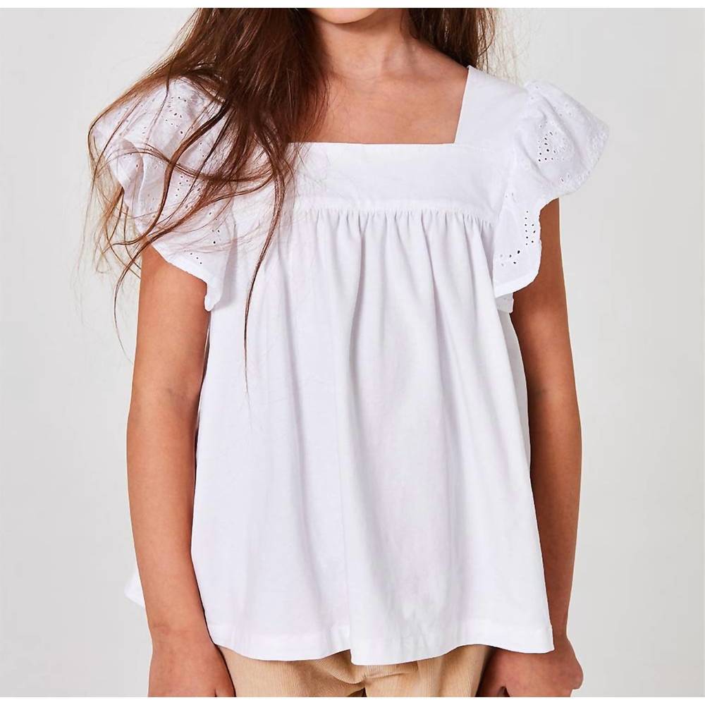 NEW KIDS ON THE MOON angel ruffle blouse in white
